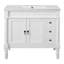 Meuble-lavabo autoportant blanc 36 po avec lavabo en céramique, portes à fermeture en douceur, tiroirs et tablette réglable pour salle de bain et airbnb