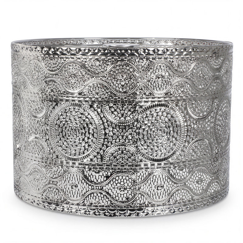 20cm H Metal Drum Pendant Shade ( Spider ) in Chrome