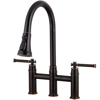 Pull Down Bridge Faucet With Accessories