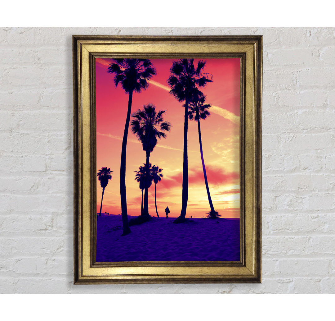 Los Angeles Palm Tree Walk - Bilderrahmen Kunstdrucke