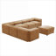 Canapés modulaires | Ensemble de 6 pièces modulaires modernes avec rangement, conception cylindrique contemporaine pour le salon | Chameau | Chenille-1327983863