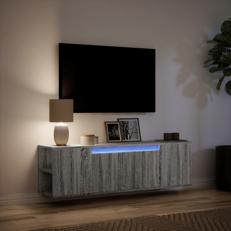 Cynitha Unfinished TV Stand for TVs up to 24", Grey/Sonoma