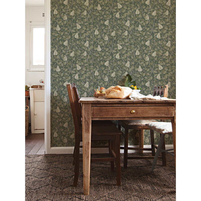 Rouleau de papier peint L 33 pi x l 20,9 po Leto Pear, Vert