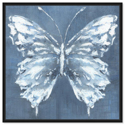 Blue And White Canvas Butterfly Art Prints by Art Remedy