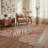 Veranda Tropical Machine Washable Red / Beige Indoor Area Rug with Non-Slip Backing-128992340