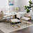 Corabella Modern Dining Chairs with Corduroy Fabric,Gold Metal Base, Accent Armless Kitchen Chairs with Channel Tufting, Side Chairs, Set of 2-695903598