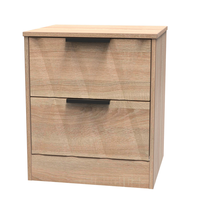 Las Vegas 45cm W Manufactured Wood Bedside Table, Bardolino Oak