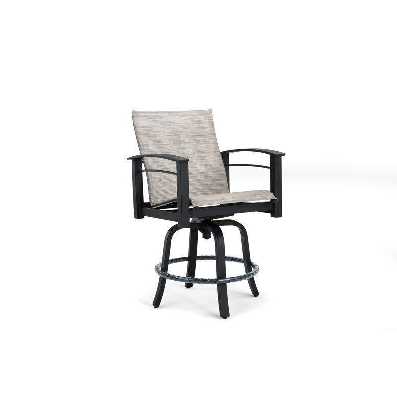Aluminum Outdoor 25.25'' Counter Stool, Gray Rush