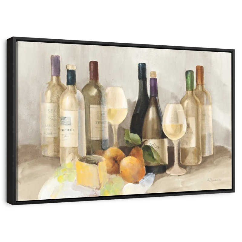 Vin et fruit II - lumière, Cadre flottant noir, 43 po x 29 po