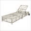 Méridienne d'extérieur, méridienne de patio avec dossier à 5 positions, structure en rotin, coussin et roulettes pour la piscine, le jardin et la cour