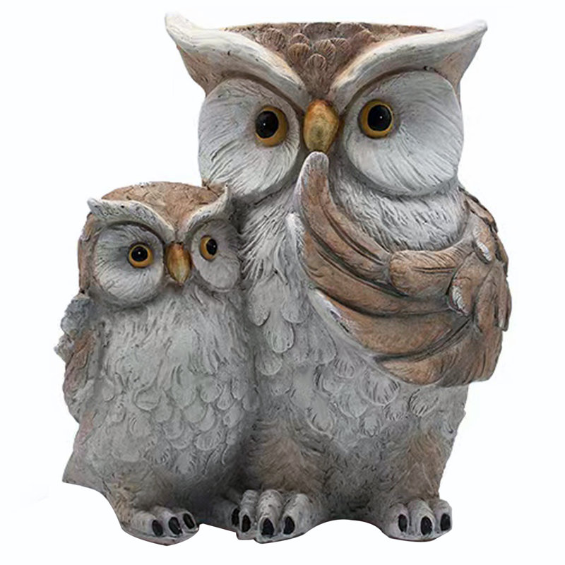 Statue de hibou en duo