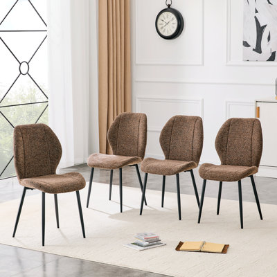 Comfortable Dining Chairs, Fabric And Metal, Modern Retro For Kitchen Home