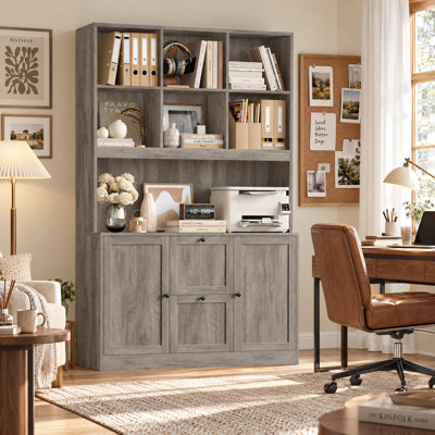 Armoire de rangement à 5 niveaux de 46,7 po de largeur avec tiroirs-classeurs et tablettes réglables