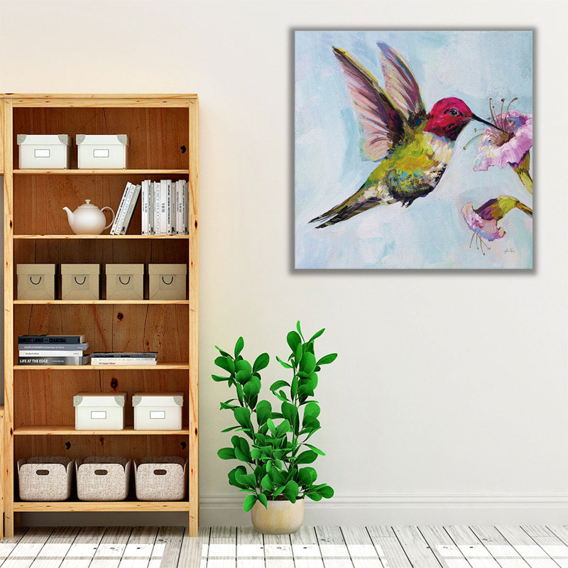 Colibri I - reproduction d'art sur toile, H 12 po x l 12 po