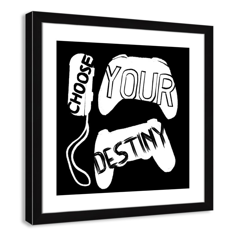 «Choisissez votre destinée», art encadré, H 24,5 po x l 24,5 po x P 0,63 po, Cadre noir