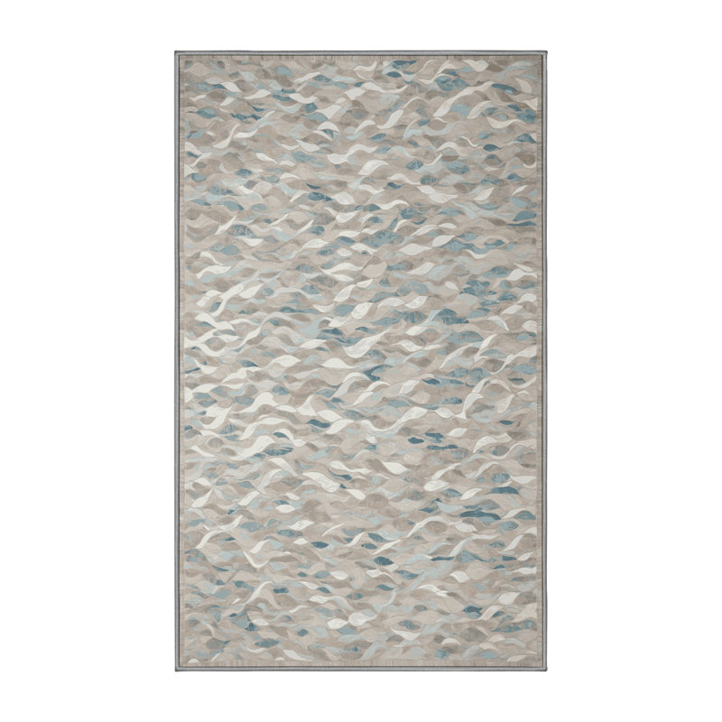 Tapis gris soyeux et moelleux, Rectangle 8 pi x 10 pi