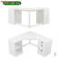 Bureau de direction moderne en L 57,68 po avec 3 tiroirs et tablettes ouvertes Modern