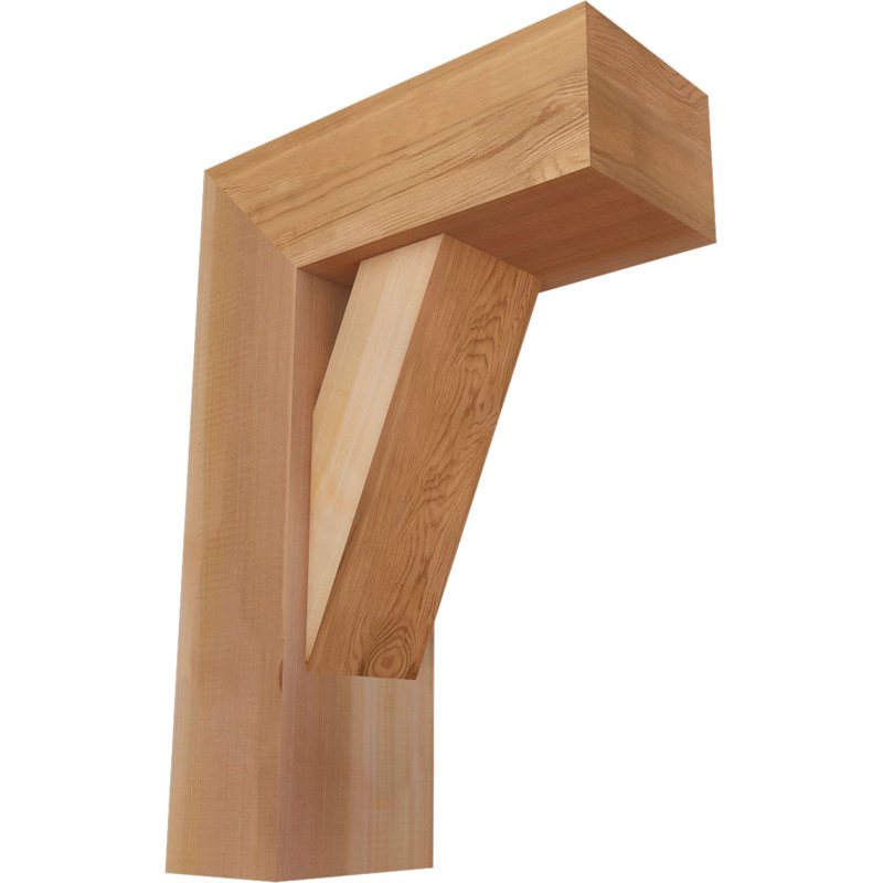 Traditional Block Bracket w/ Offset Brace, 26 x 18, 7 1/2"W Western Red Cedar (Smooth)