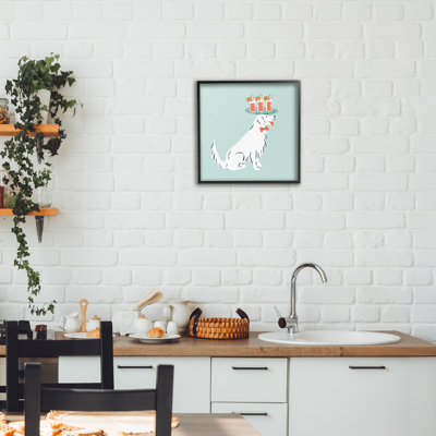 Drink Tray Dog Server Framed Giclee, design by Krissy Mast