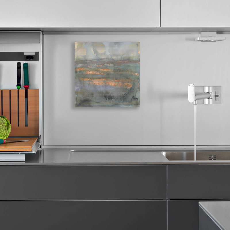 «Copper Emulsion I» par Victoria Borges, art mural en verre acrylique, H 12 po x l 12 po x P 0,13 po