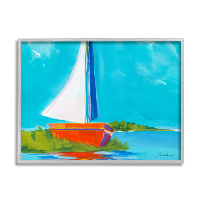 Peinture moderne sur un rivage sur bois par Liz Jardine, peinture