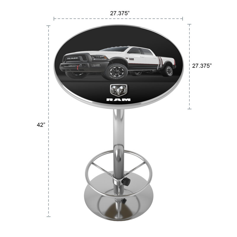 Round with Steel Base Dining Table