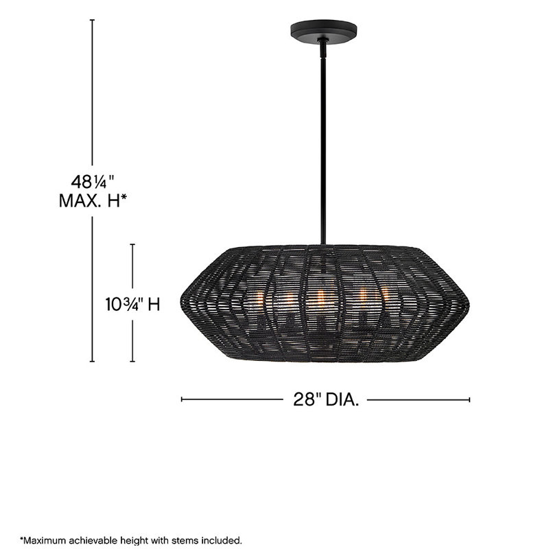 Hinkley Luca Outdoor Chandelier, Black