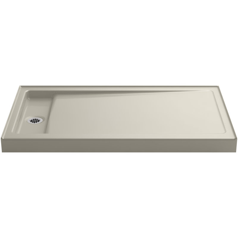 Bellwether 60" x 34" Single-Threshold Shower Base, Sandbar, Left Center