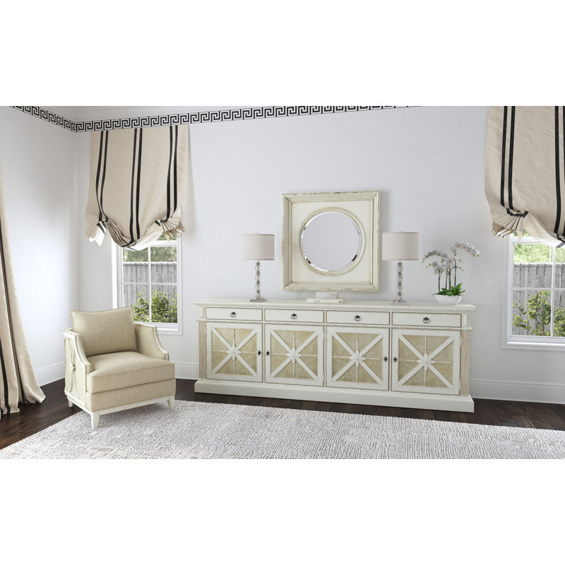 Beige and White Traditional Wood Lounge Chair