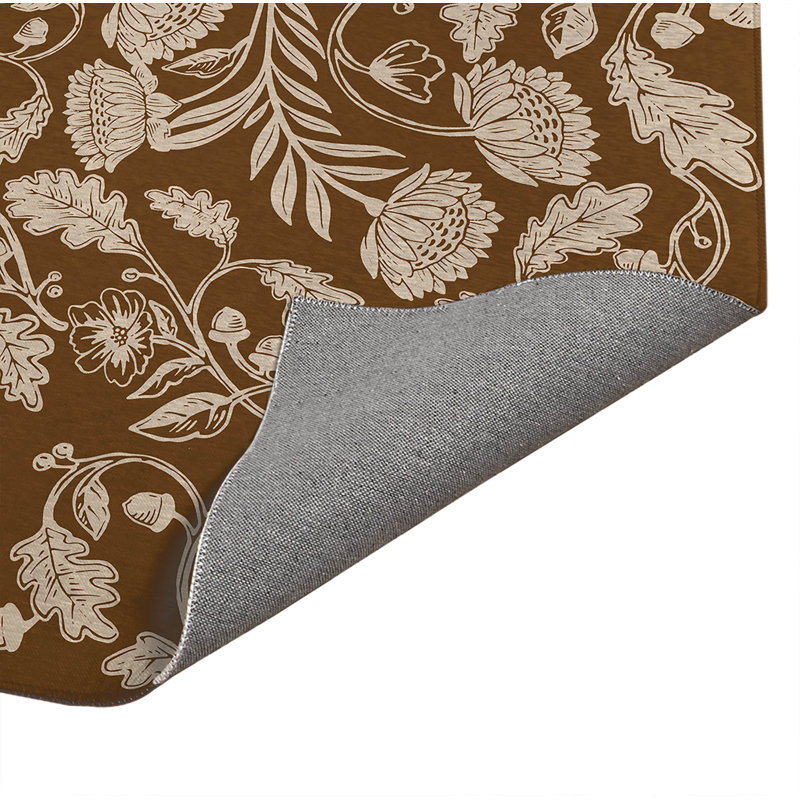 Tapis de bureau léger Autumn Vines, l 60 po x P 84 po, Brun