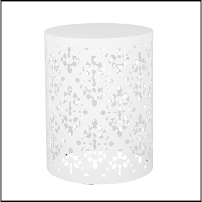Faliha Powder-Coated Iron Cut Round Side Table