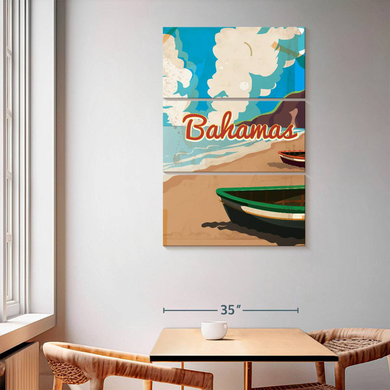 Affiche rétro Gillard Bahamas, H 65 po x l 42 po