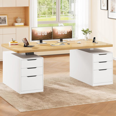 Bureau debout électrique avec 6 tiroirs, bureau réglable de 55 po avec rangement