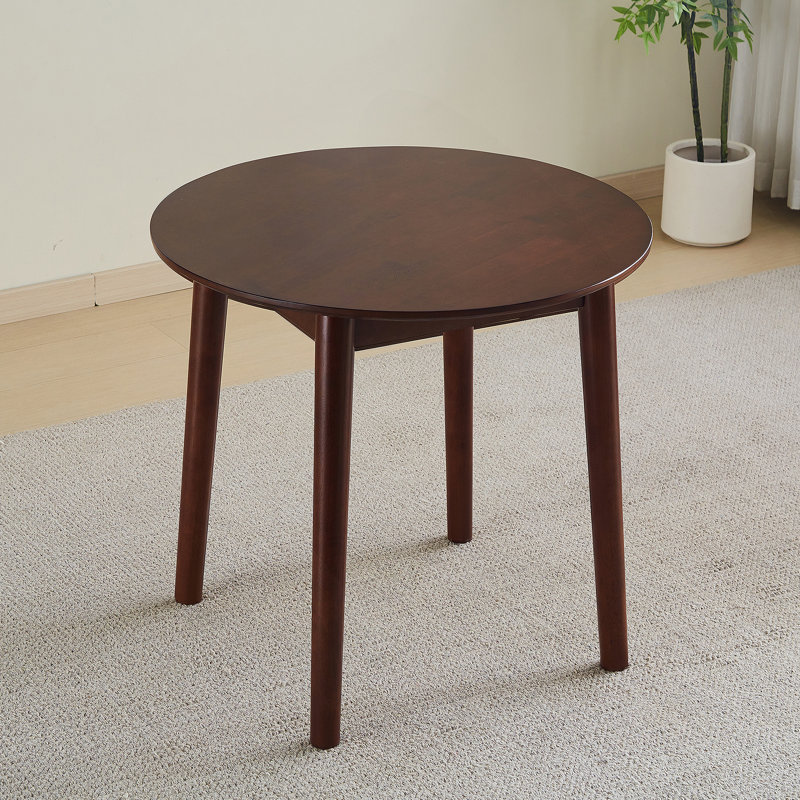 Table ronde en noyer, entièrement en bois massif, pouvant accueillir de 2 à 4 personnes, d'un diamètre de 31,5 pouces, Noyer