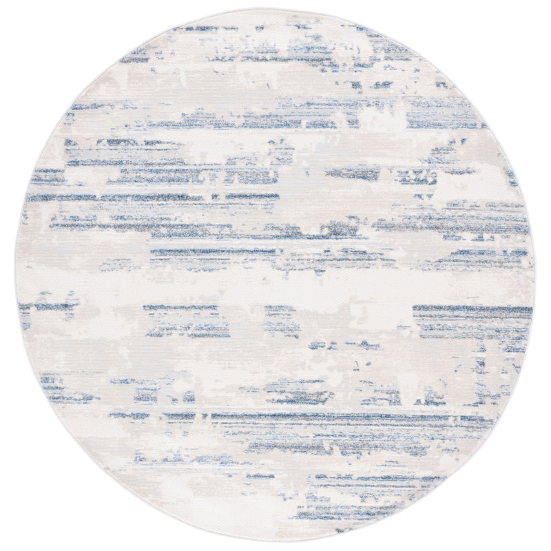 Merrymount Whisper Performance Abstract Rug, Round 6'7"