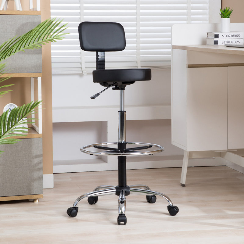 Drafting Chair Set of 4, Black