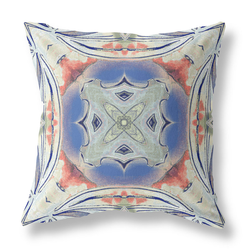 Coussin intérieur pastel zippé Pastel, 26 po x 26 po, Crème / pêche / bleu nuit, Drap large