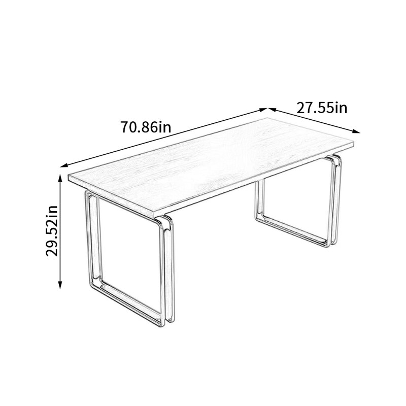 Exquisite Retro Art Design Rectangular Table, 29.52"H x 70.86"L x 27.55"W