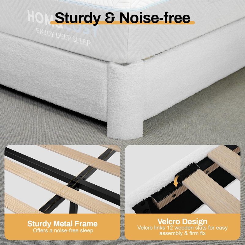 Ebern Designs Upholstered Bed Frame with Headboard