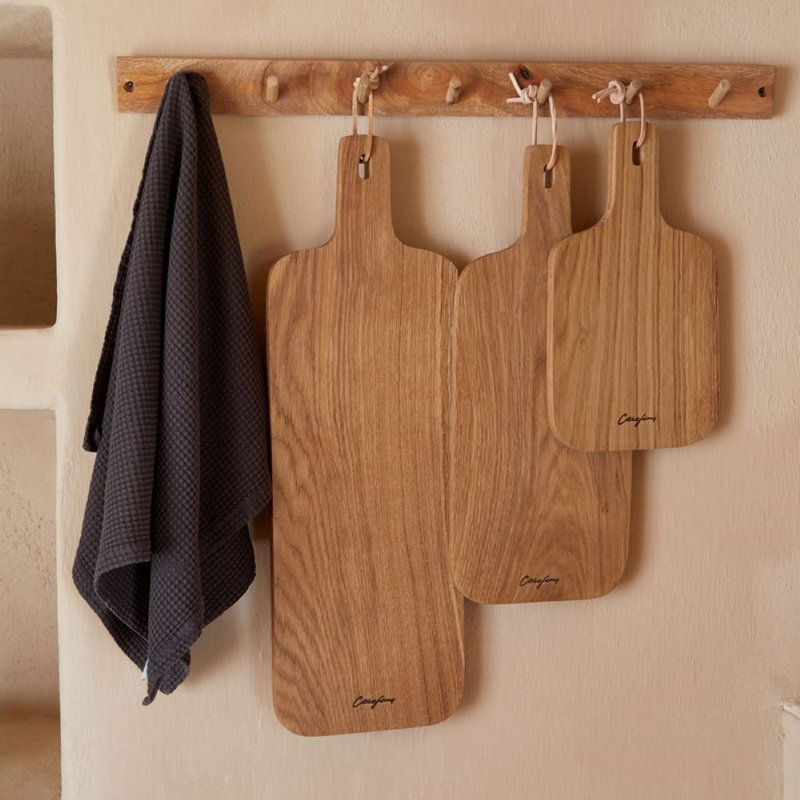 Small Oak Wood Cutting and Serving Board with Handle