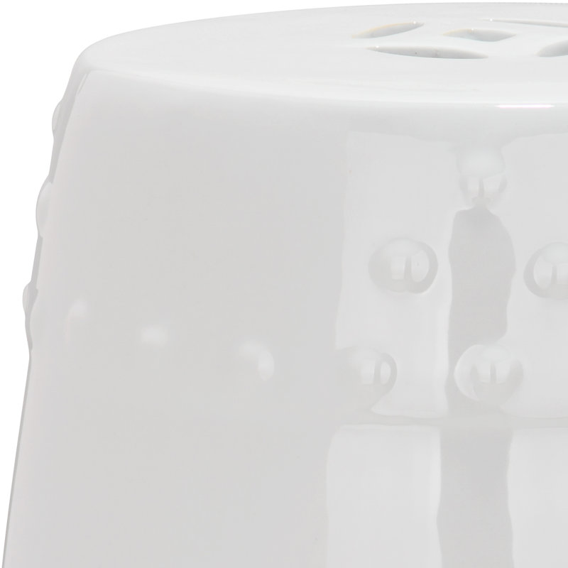 Greylock Accent Stool, White