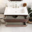 Meuble-lavabo mural 36 po avec lavabo en céramique et trois trous de robinet