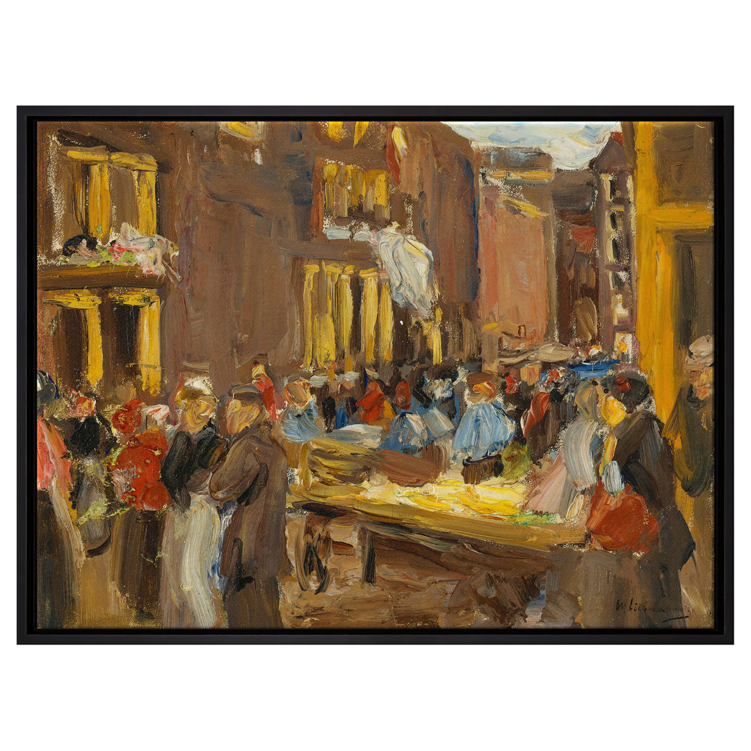 Gerahmtes Leinwandbild Jewish Alley in Amsterdam von Max Liebermann