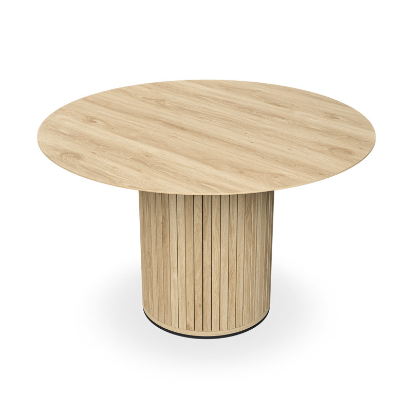 Arlo Table Top W Legs + Myla Linen Dining Chair Set, Oak, Set of 6, Beige