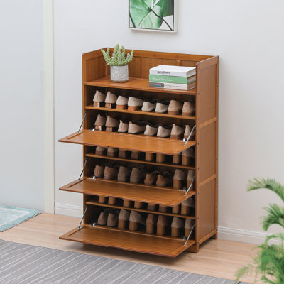 24 Pair Solid Wood Shoe Storage Cabinet