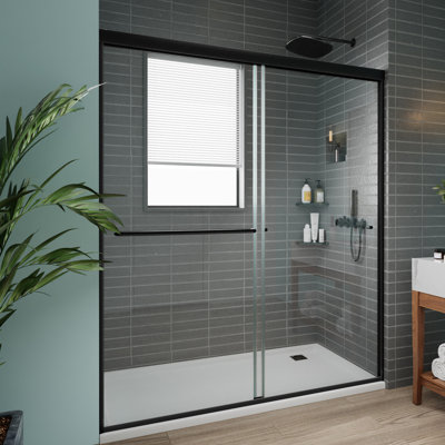 56" -60" W x 70" H Double Sliding Frameless Shower Door with Clear Glass
