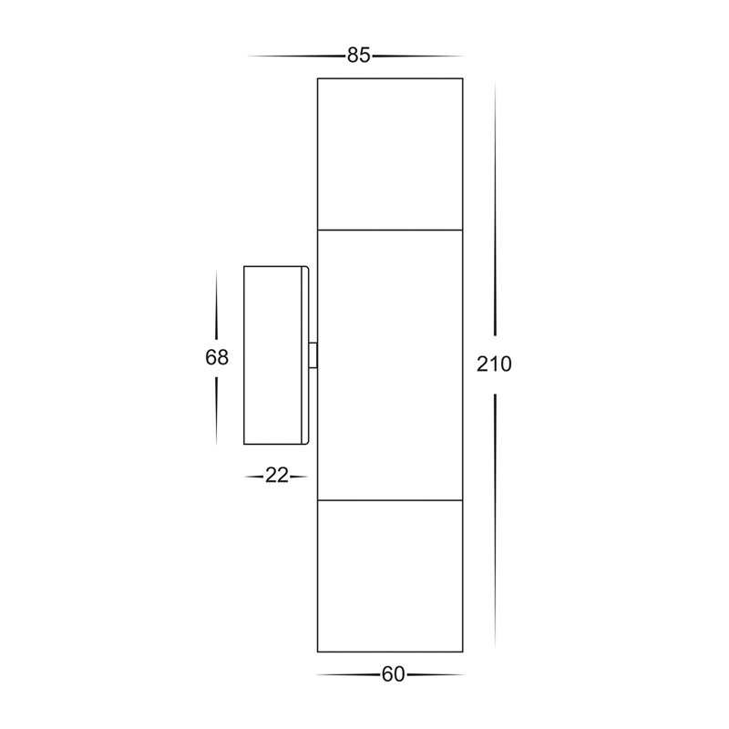 Eden 2 - Bulb 21cm H Outdoor Armed Sconce, Silver