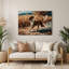 Chiens bretons, art mural en métal noir-266419299