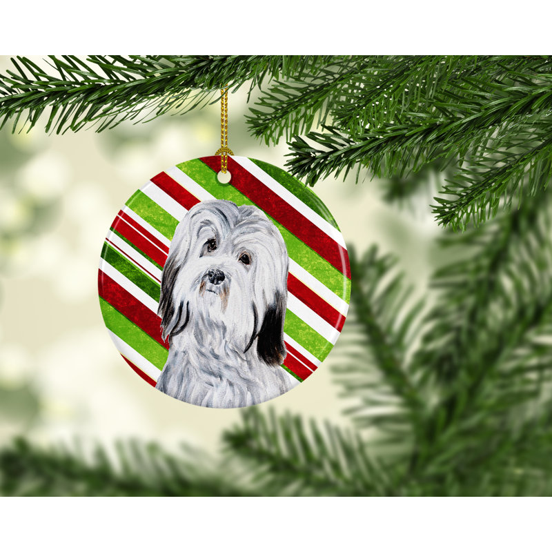 Ornement figurine suspendu en céramique de noël havanese