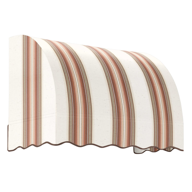 Awntech Savannah Acrylic Fabric Fixed Awning, Brown/Tan/Terracotta Multi, 31" H x 52.5" W x 24" D